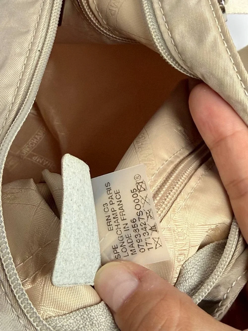 Longchamp Beige Nylon Crossbody Bag